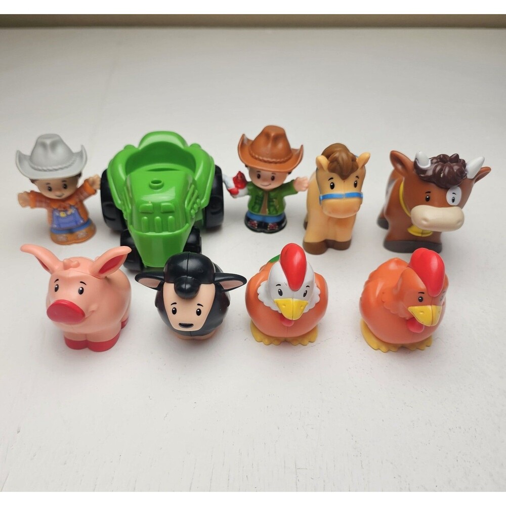 Fisher-Price Little People Farm Animal Lot Farmer Animals & Green Tractor